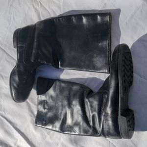 Vintage black leather biker motorcycle riding boots sz 11.5 / goth equestrian
